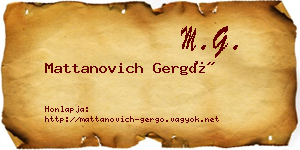 Mattanovich Gergő névjegykártya